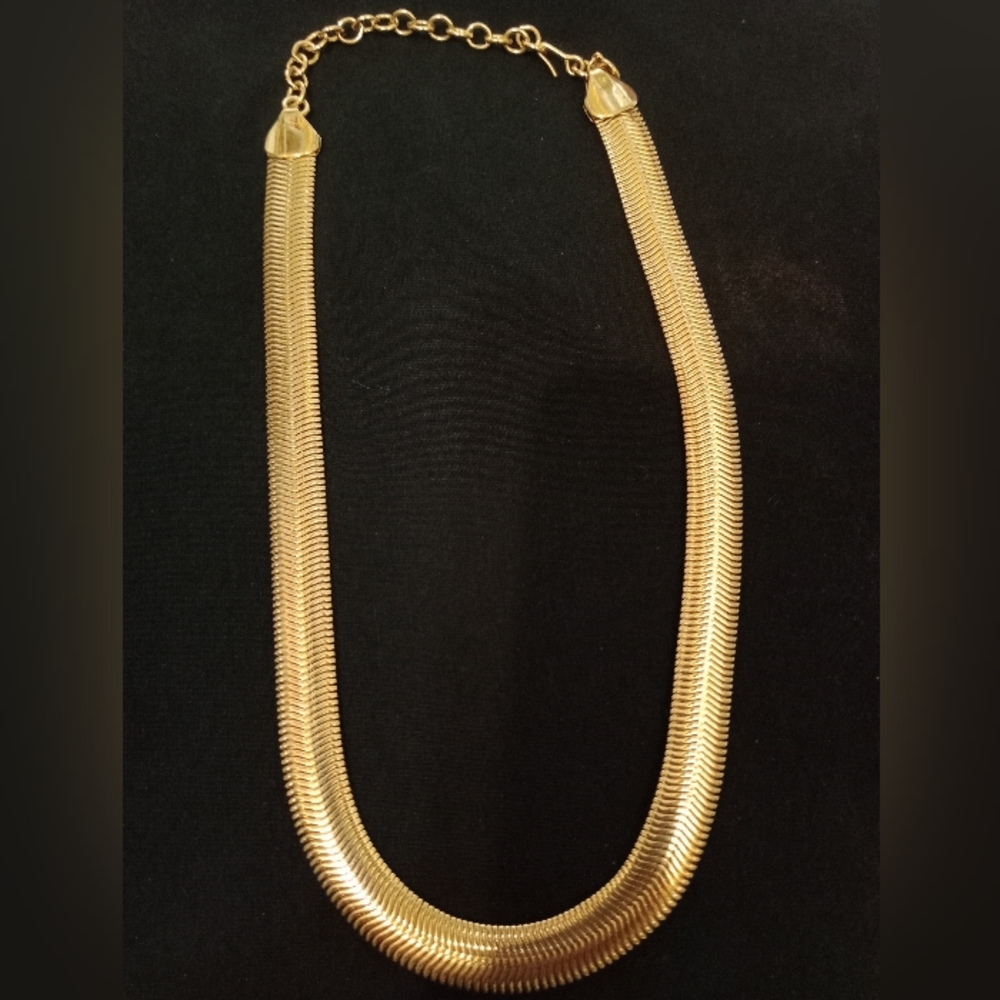 15in ETTIKA Gold Plated Flat Snake Chain Necklace!